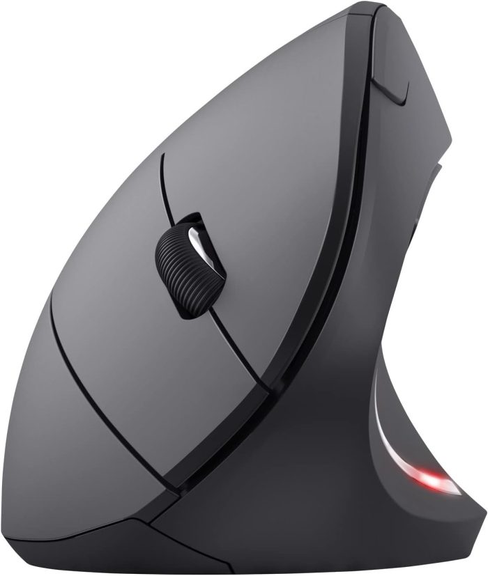 Trust Verto Verto Vertical Mouse, 800-1600 DPI, ergonomiczna mysz, praworęczna, bezprzewodowa mysz LED, 6 przycisków, RF 2.4GHz,