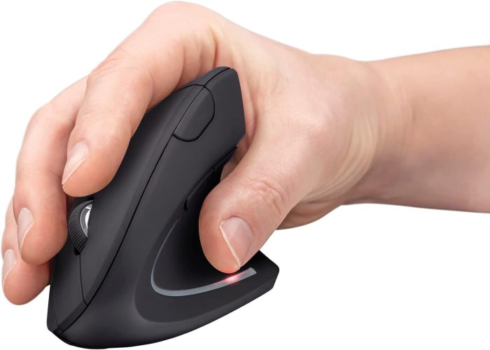 Trust Verto Verto Vertical Mouse, 800-1600 DPI, ergonomiczna mysz, praworęczna, bezprzewodowa mysz LED, 6 przycisków, RF 2.4GHz,