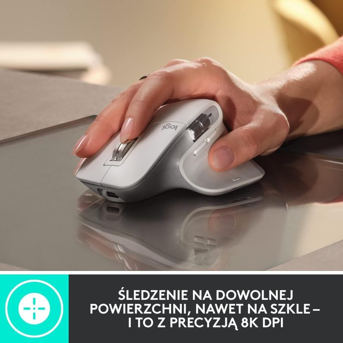 Logitech MX Master 3S - ergonomiczna mysz bezprzewodowa z ultraszybkim przewijaniem, 8K DPI, działa nawet na szkle, ciche