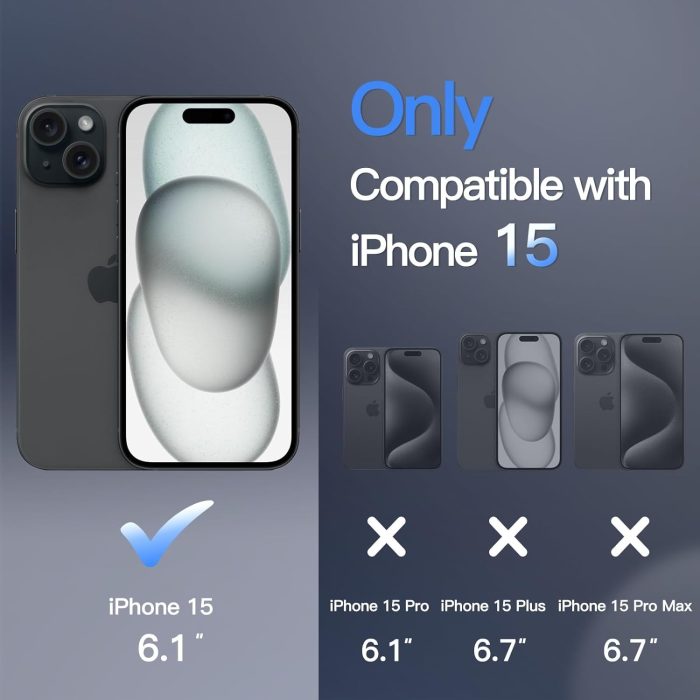 JETech Magnetyczna Etui dla iPhone 15 6,1 Cala Kompatybilny z MagSafe, Półprzezroczysta Matowe Tylna Szczupły Odporny na