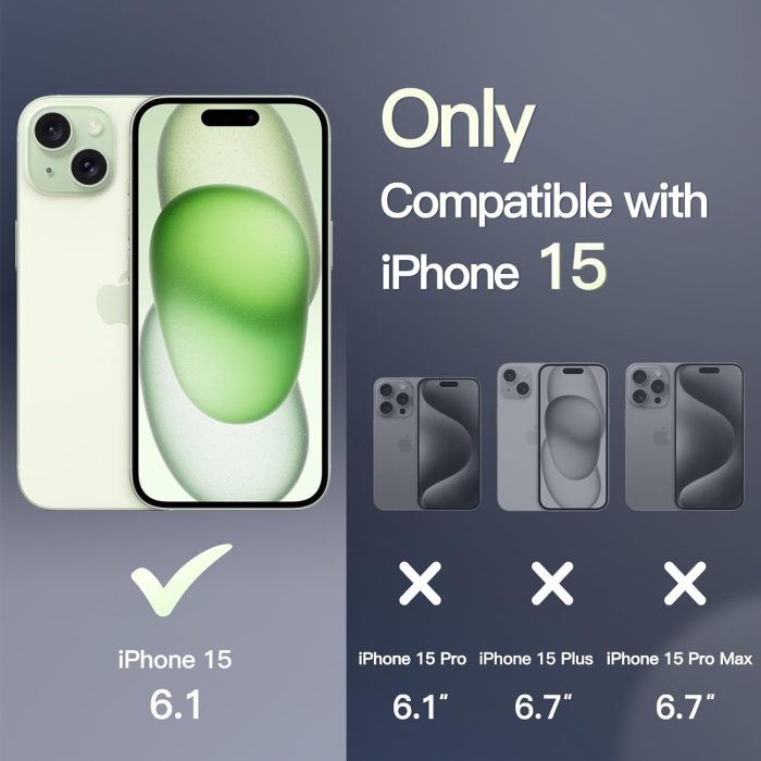 JETech Magnetyczna Etui dla iPhone 15 6,1 Cala Kompatybilny z MagSafe, Półprzezroczysta Matowe Tylna Szczupły Odporny na