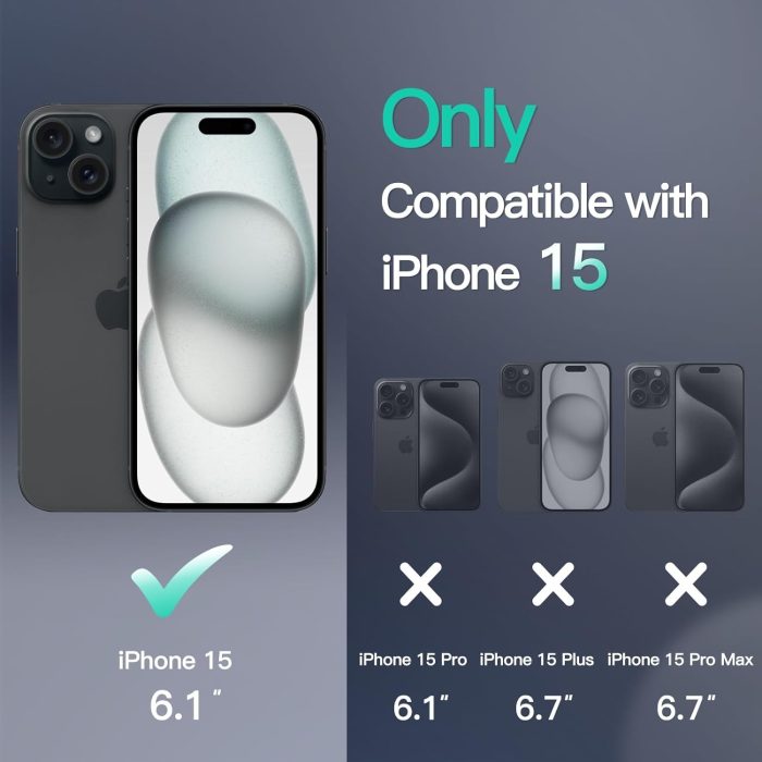 JETech Magnetyczna Etui dla iPhone 15 6,1 Cala Kompatybilny z MagSafe, Półprzezroczysta Matowe Tylna Szczupły Odporny na