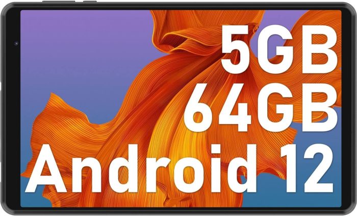 Blackview Tab 5 Android 12 Tablet dotykowy 8 cali 5GB+64GB/TF 1TB, 5580mAh, Quad-Core WiFi Tablet, 1280 * 800 HD+ IPS, podwójny