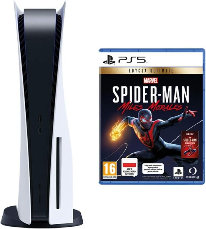 Sony Playstation 5 + Gra PS5 Marvel's Spider Man Miles Morales Ultimate Edition