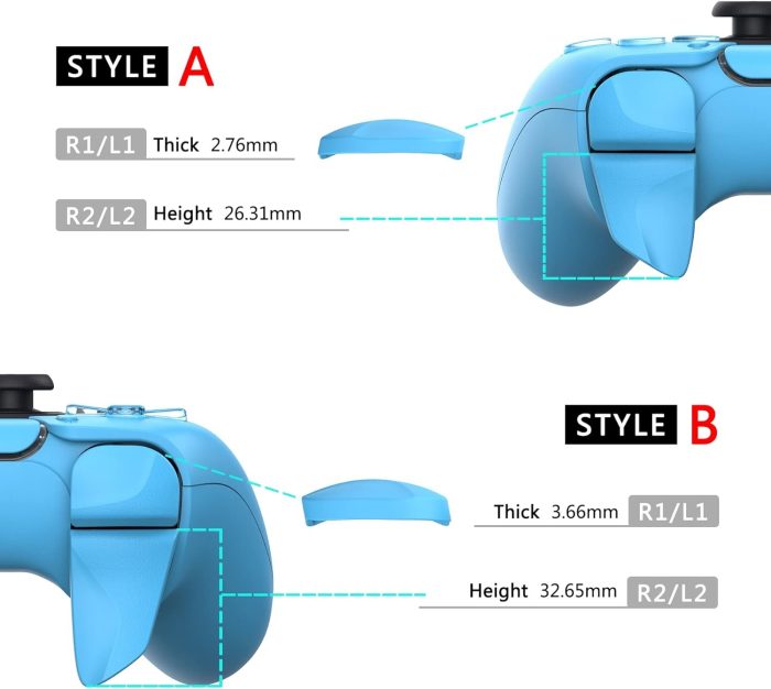 PlayVital BLADE 2 par Przycisk Wyzwalacza do ps5 Kontrolera,Przedłużacze Zderzaka do ps5 Controller,Przycisków Naramiennych