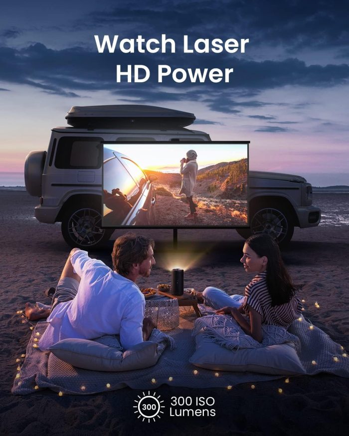 Nebula Anker Capsule 3 Laser 1080p, Inteligentny, Wi-Fi, Mini projektor, Czarny, Przenośny projektor, Dolby Digital, obsługa 4k,