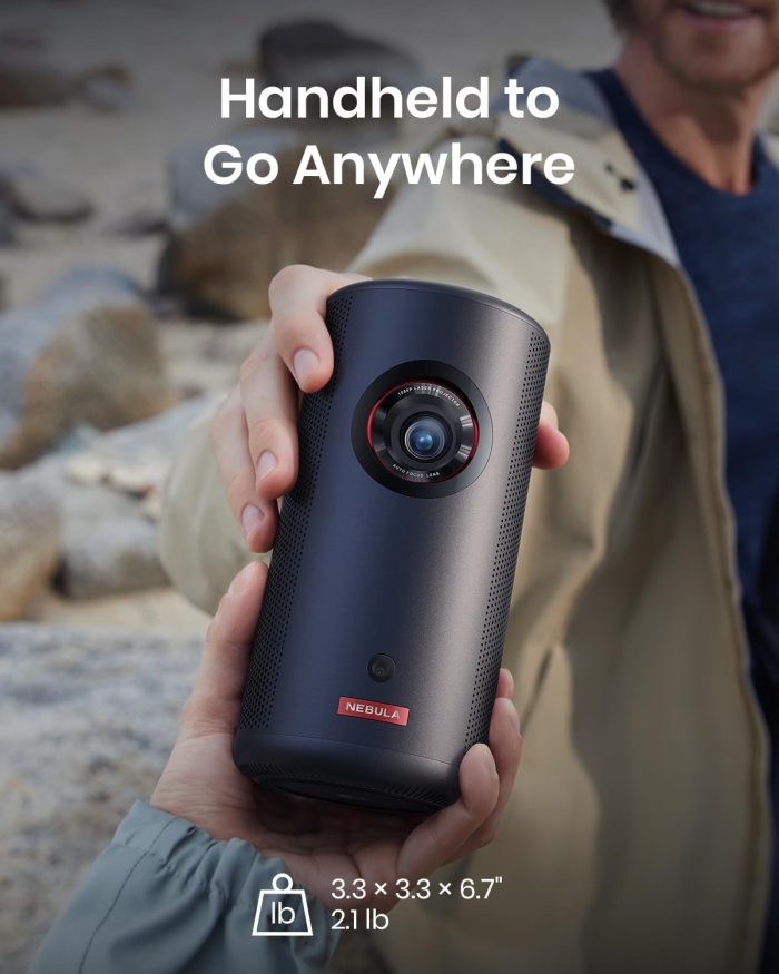 Nebula Anker Capsule 3 Laser 1080p, Inteligentny, Wi-Fi, Mini projektor, Czarny, Przenośny projektor, Dolby Digital, obsługa 4k,