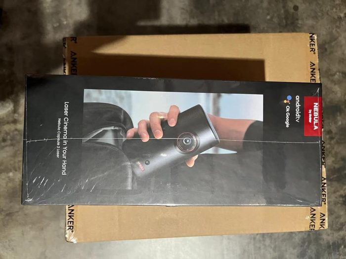 Nebula Anker Capsule 3 Laser 1080p, Inteligentny, Wi-Fi, Mini projektor, Czarny, Przenośny projektor, Dolby Digital, obsługa 4k,