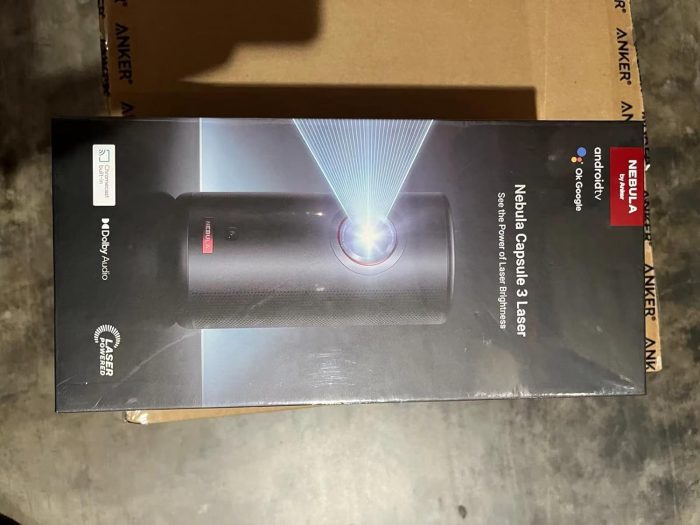 Nebula Anker Capsule 3 Laser 1080p, Inteligentny, Wi-Fi, Mini projektor, Czarny, Przenośny projektor, Dolby Digital, obsługa 4k,