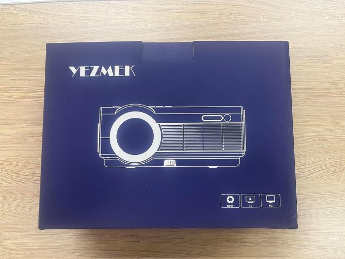 Projektor YEZMEK Native 1080P Full HD 5G WiFi Bluetooth, 15 000 lumenów, mini projektor LED obsługuje 4K, projektor kina