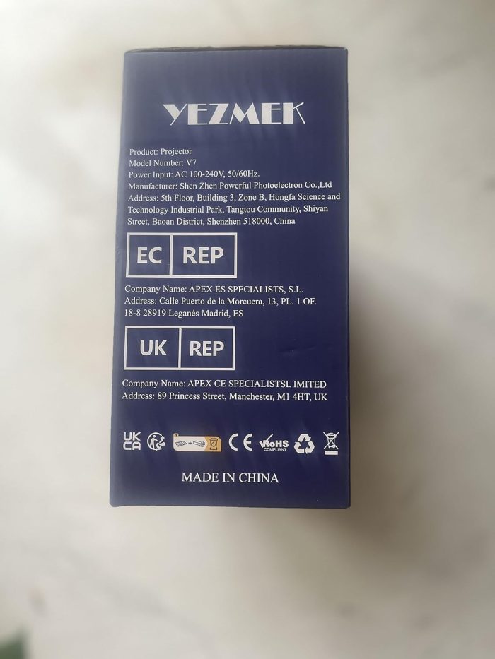 Projektor YEZMEK Native 1080P Full HD 5G WiFi Bluetooth, 15 000 lumenów, mini projektor LED obsługuje 4K, projektor kina