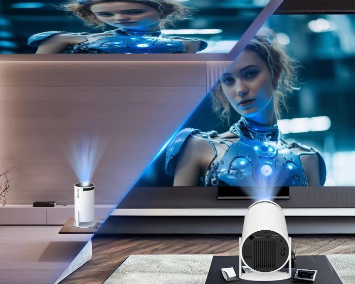 Projektor 4K 1080P Full HD, obsługuje system Android 11.0 5G WiFi 6 BT 5.0, Smart Projector 200ANSI 8000 l, automatyczna pozioma