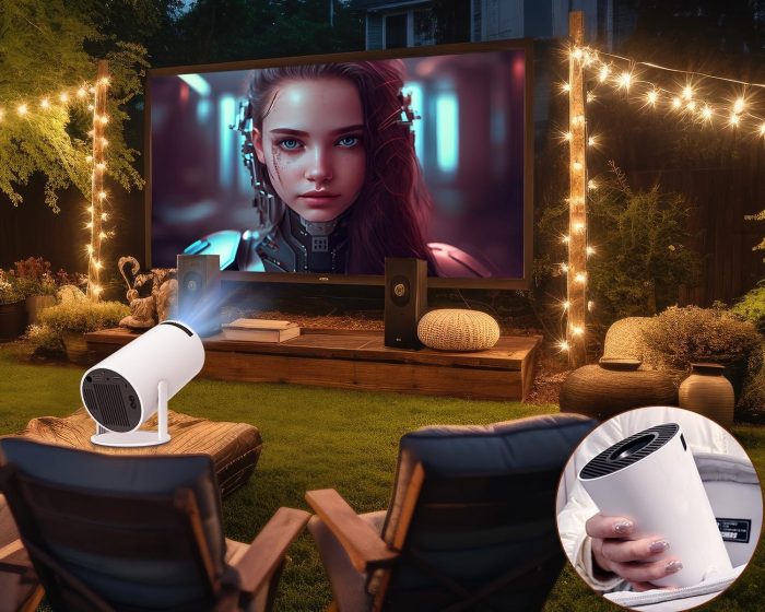Projektor 4K 1080P Full HD, obsługuje system Android 11.0 5G WiFi 6 BT 5.0, Smart Projector 200ANSI 8000 l, automatyczna pozioma