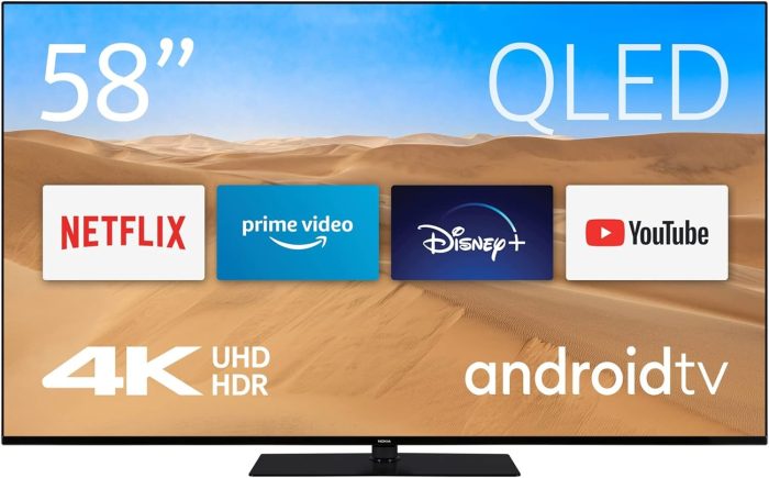 Nokia 50 Cali (120cm) 4K UHD Smart Android TV (DVB-C/S2/T2, Netflix, Prime Video, Disney+) - UN50GV310I - 2023