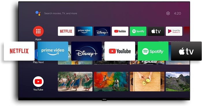 Nokia 50 Cali (120cm) 4K UHD Smart Android TV (DVB-C/S2/T2, Netflix, Prime Video, Disney+) - UN50GV310I - 2023