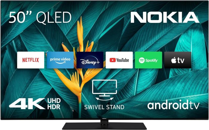 Nokia 50 Cali (120cm) 4K UHD Smart Android TV (DVB-C/S2/T2, Netflix, Prime Video, Disney+) - UN50GV310I - 2023