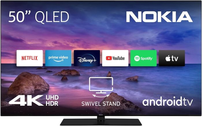Nokia 50 Cali (120cm) 4K UHD Smart Android TV (DVB-C/S2/T2, Netflix, Prime Video, Disney+) - UN50GV310I - 2023