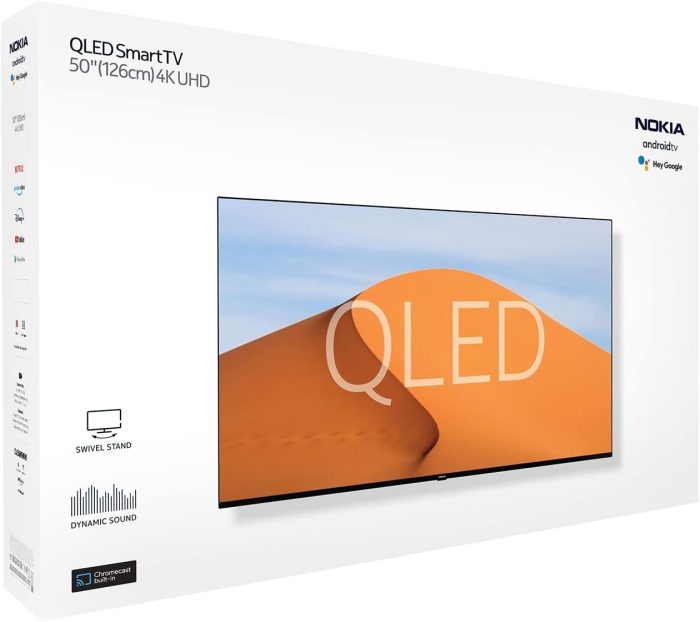 Nokia 50 Cali (120cm) 4K UHD Smart Android TV (DVB-C/S2/T2, Netflix, Prime Video, Disney+) - UN50GV310I - 2023