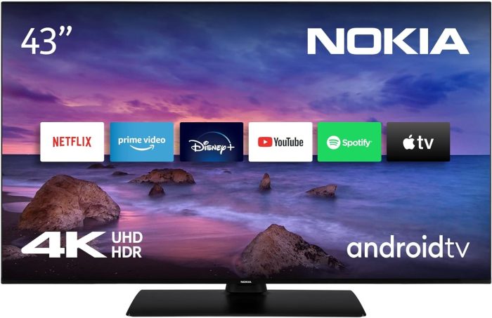 Nokia 43 Cali (108 cm) 4K UHD Telewizja Smart Android TV (DVB-C/S2/T2, Netflix, Prime Video, Disney+) - UN43GV310-2023