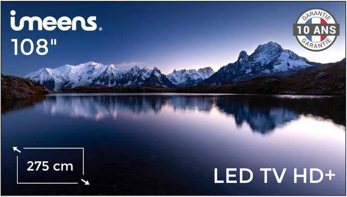 Imeens TV LED 108 cali (275 cm) HD 2024 - IO-108HD-AIO - Profesjonalny gigantyczny ekran HD - Ultra cienki 31 mm