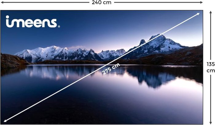 Imeens TV LED 108 cali (275 cm) HD 2024 - IO-108HD-AIO - Profesjonalny gigantyczny ekran HD - Ultra cienki 31 mm
