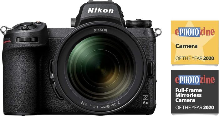 Nikon Aparat bezlusterkowy Z6 II Body (24,5 megapikseli, ultra szeroki ISO, 14 kl./s, AF z wykrywaniem oczu, podwójne gniazda na