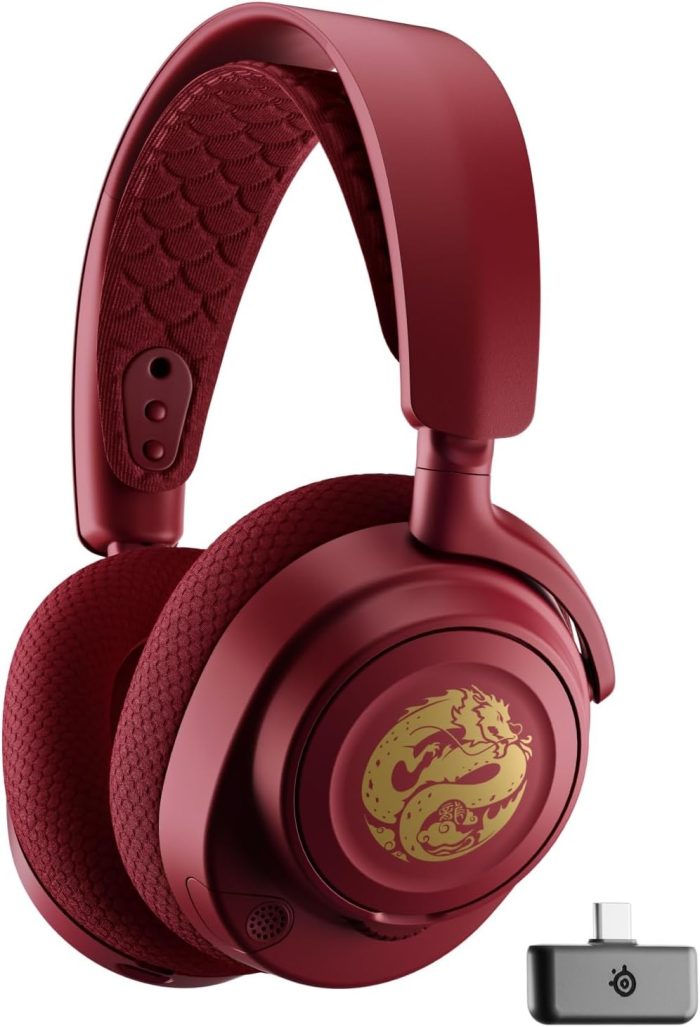 SteelSeries Arctis Nova 7 Wireless - Multi-Platform Gaming Headset - Dragon Edition - głośniki + nakładki - Podwójna łączność