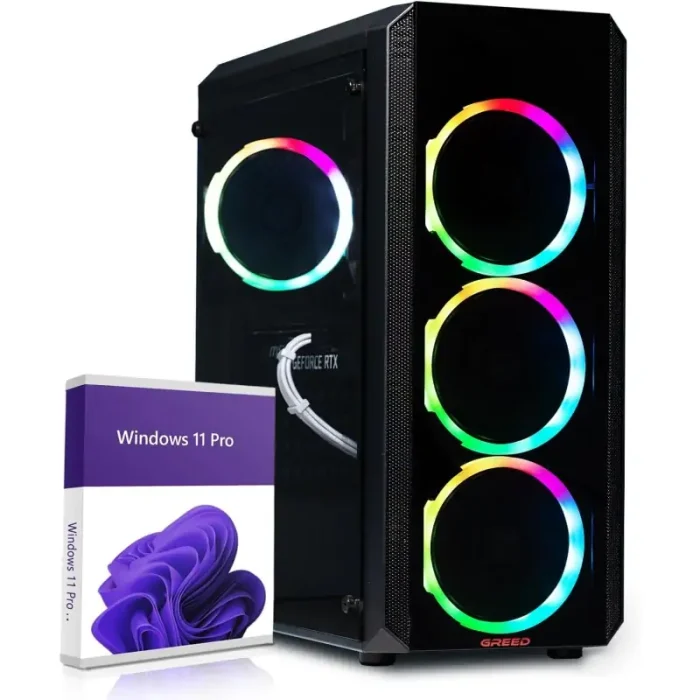 Greed® MK2 Pro komputer gamingowy High End - Intel Core i7 11700F + Nvidia Geforce RTX 4070 12 GB - ultra szybki komputer RGB + MK2 POWER | RTX 4060 T